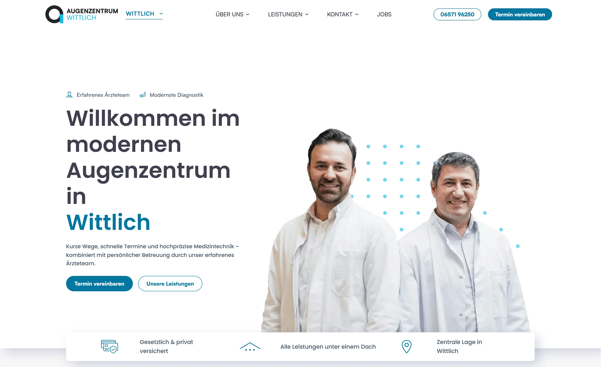 Startseite der MVZ Augenzentrum Wittlich Website