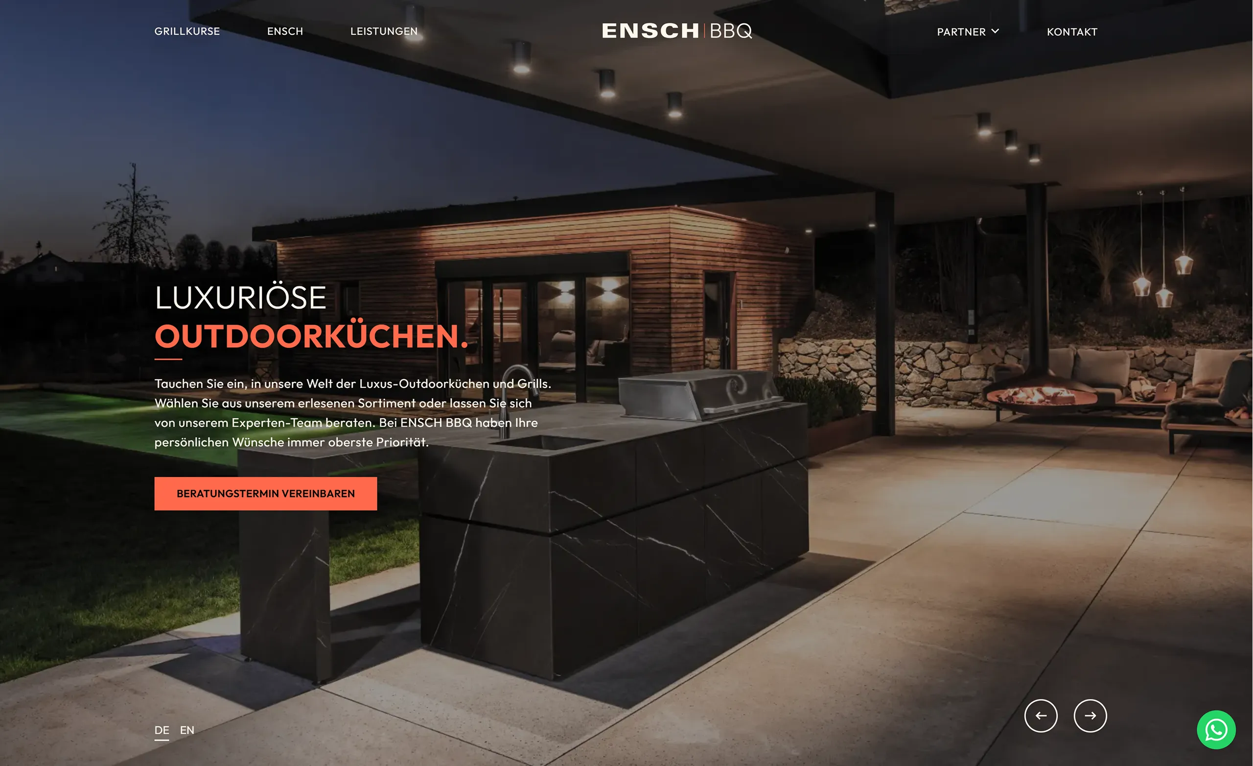Startseite der ENSCH BBQ Website
