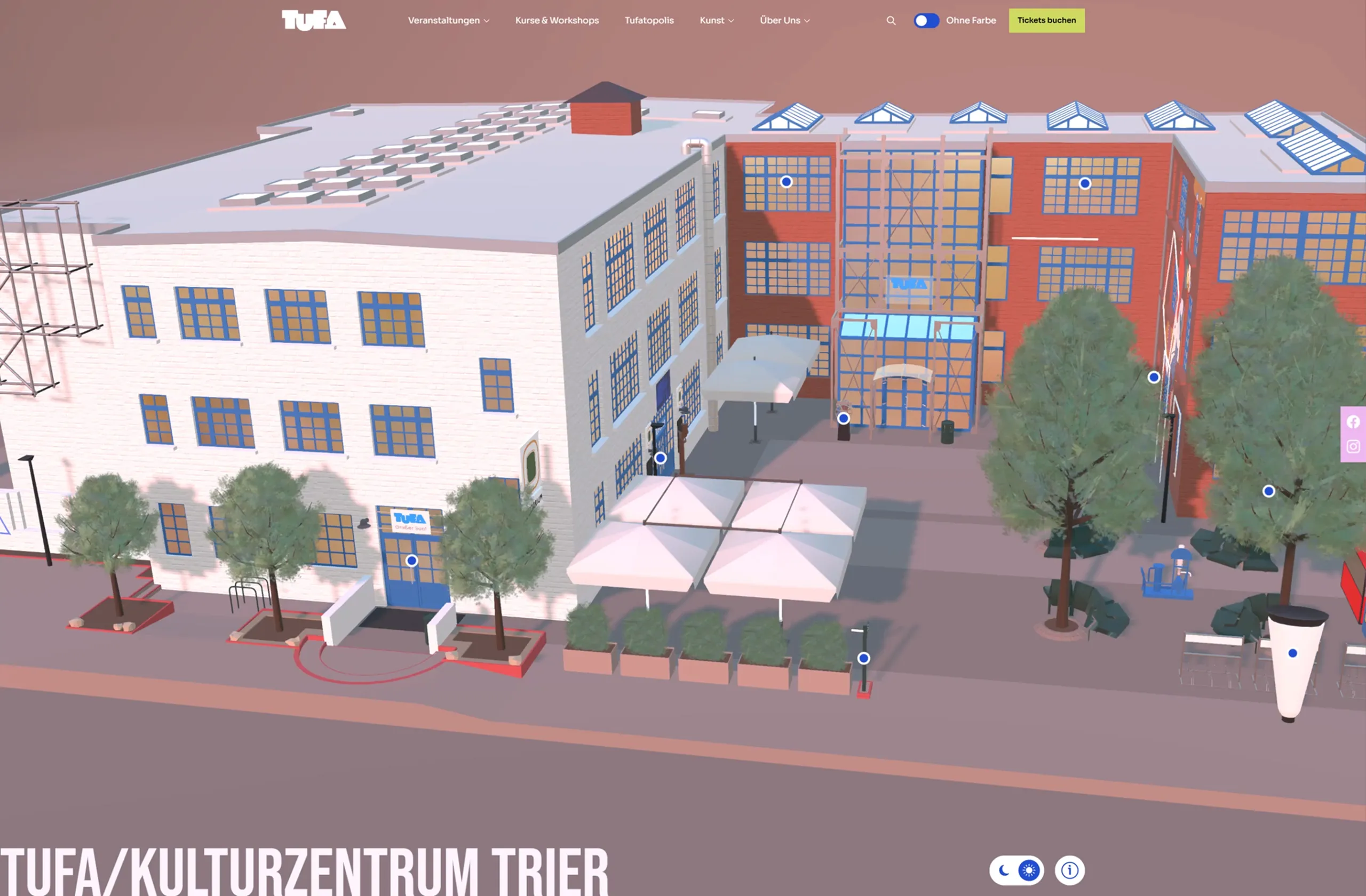 Die interaktive 3D-Ansicht der TUFA-Website