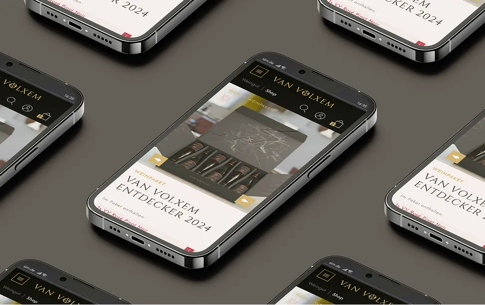 Mobile Ansichten des Van-Volxem-Onlineshops