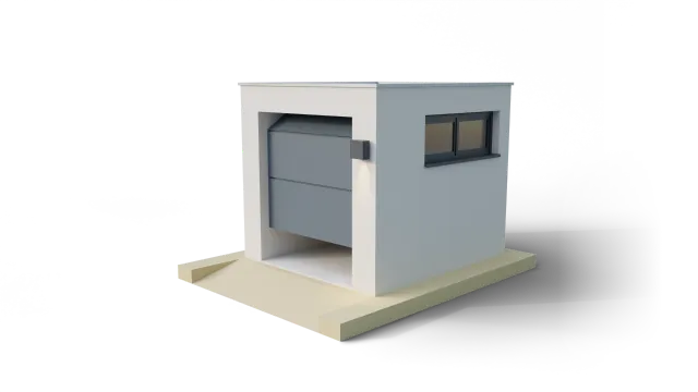 3D-Rendering einer Leiter mit Werkzeug und Helm